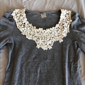 Lace Collar Long sleeves top SIze S